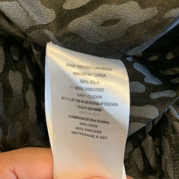 Equipment Arwen Pants Womens 2 Leopard Print Grey Silk‎ Wide Leg Preppy Mob Wife - Picture 11 of 13